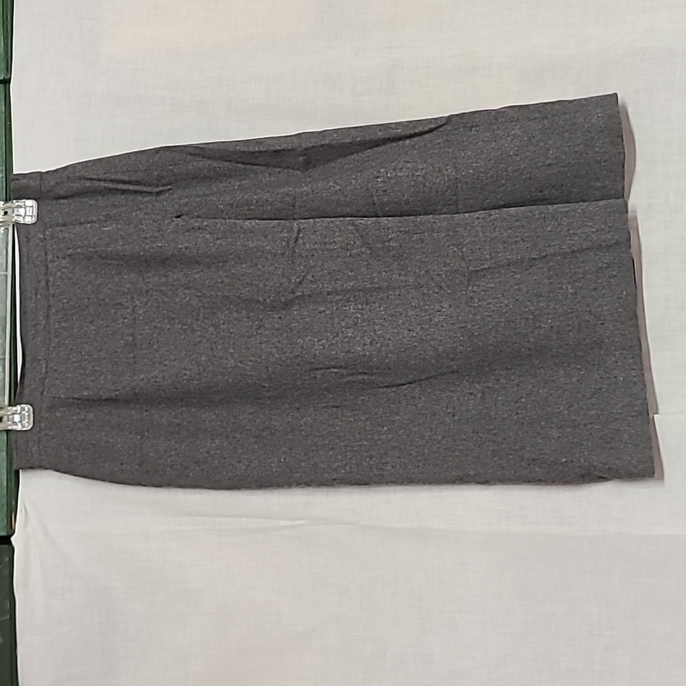 Gray Wool Blend Faux Wrap Midi Skirt Vintage Chaus Sz 12